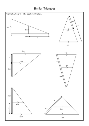 Similar Triangles Worksheet | Teaching Resources
