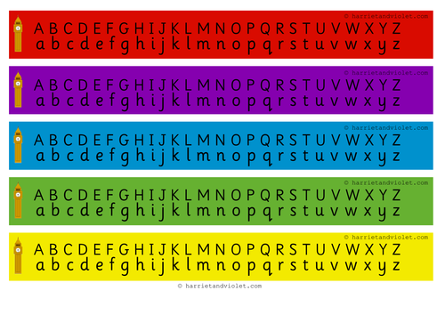 A range of different Alphabet Charts/Strips