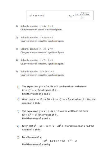 Higher GCSE Four ways to solve equations