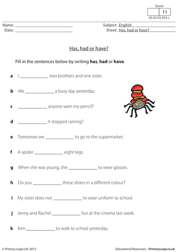 Has, had or have? - English resource