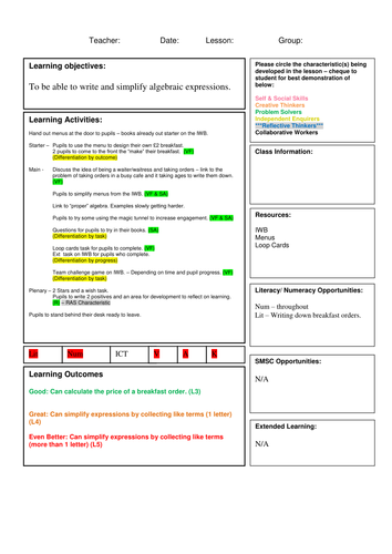 Introduction to simplifying expressions