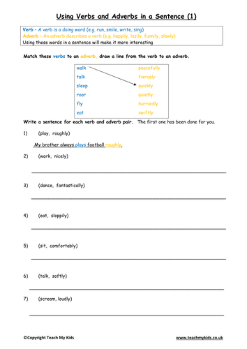 Using Verbs and Adverbs in a Sentence