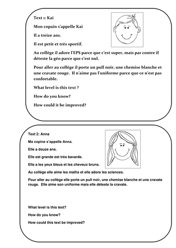 Y7 - Describing People - adj and comparatives