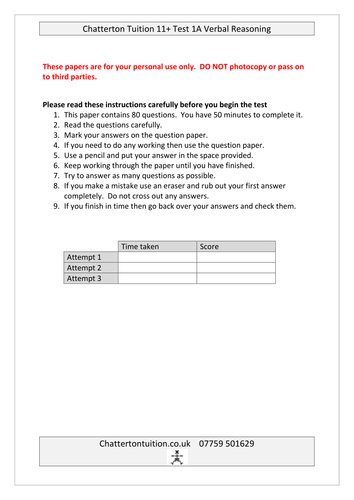 entrance plus exams 11 mult 1A plus by 11 Verbal Reasoning choice test
