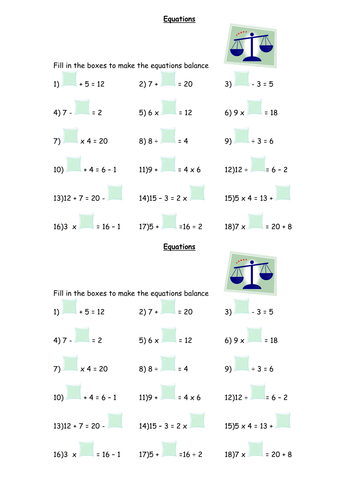Simple balancing worksheet | Teaching Resources