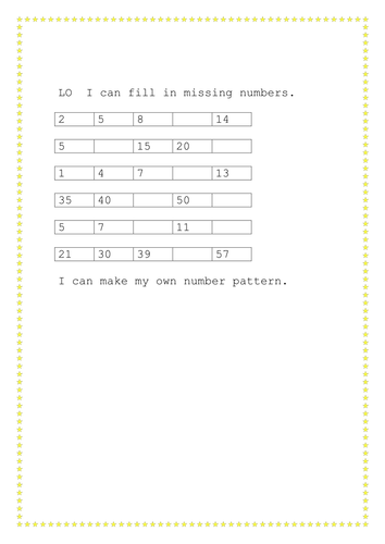 number sequences | Teaching Resources