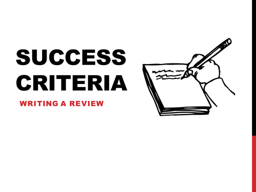 Writing a Review: Success Criteria