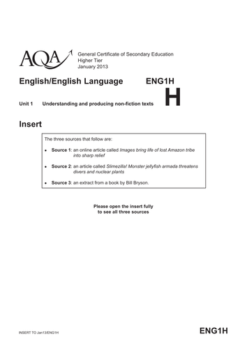English Language Unit 1 Language Analysis
