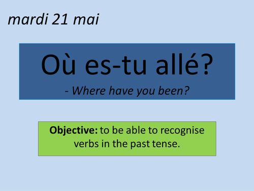 French: Describing A Trip in Past Tense