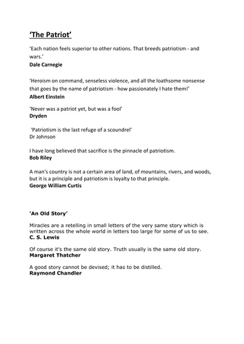 The Patriot AS Level | Teaching Resources