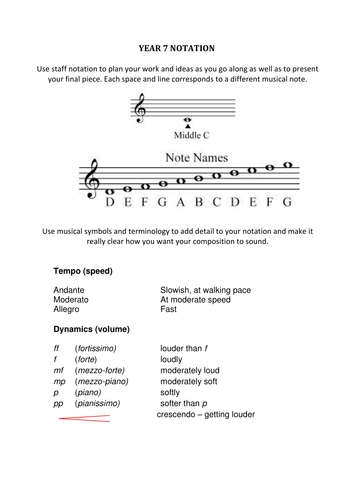 Notation and key words handout