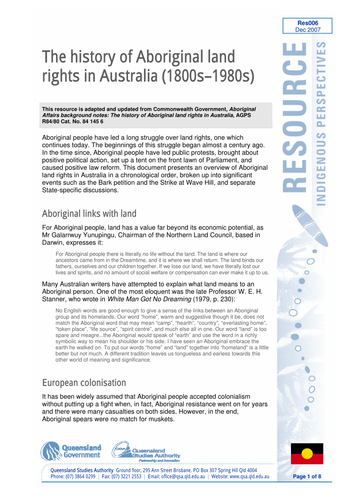 Aboriginality & the Land-Dispossession&Dislocation