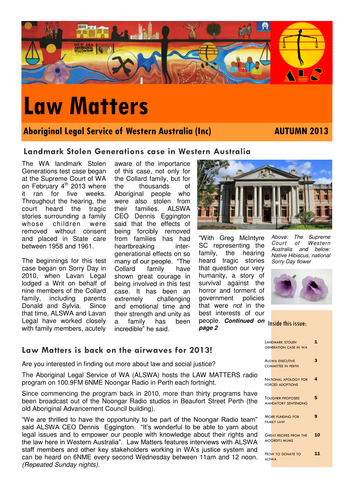 Social Justice & Human Rights - Aboriginal & Law