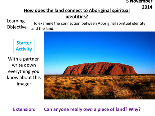 Aboriginal Identities:The Land &Spiritual Identity