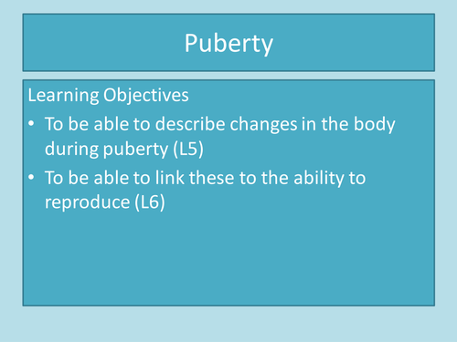 puberty & body's changes powerpoint