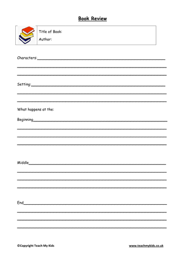 Book Review Worksheet