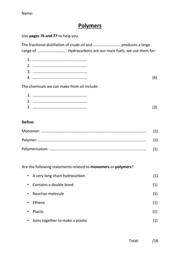 C1 5.3 Useful Polymers