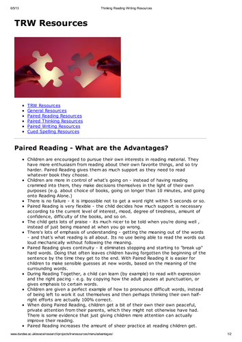 Paired reading: What are the advantages?