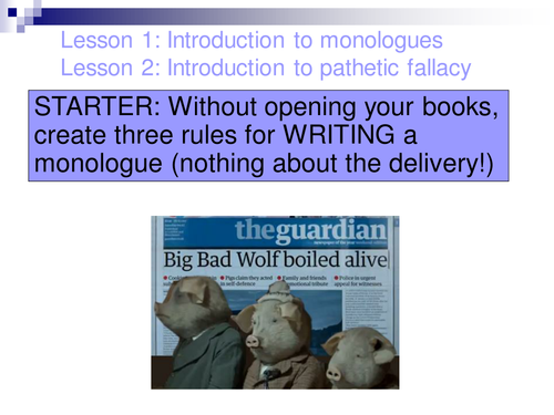 Introduction to Monologues - 2 lessons