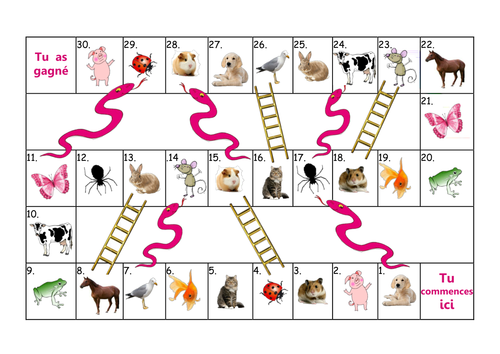 KS2 / KS3 French - Animals Board Game