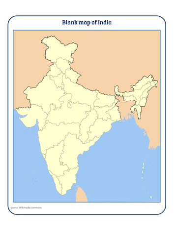 Blank map of India