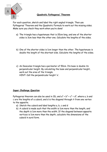 Quadratic Pythagoras' Theorem