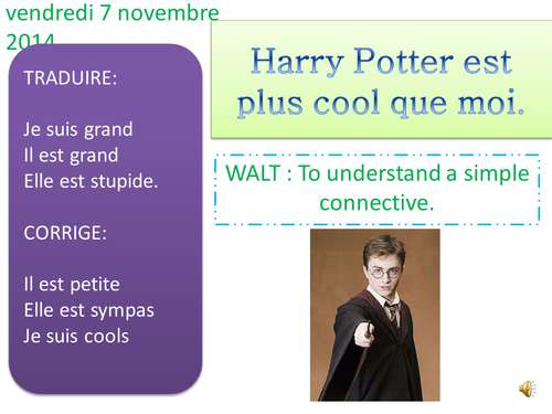 KS3 French - Harry Potter Comparative Lesson