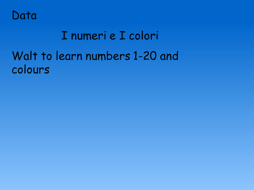 KS3 Italian - numbers 1-20 and colours