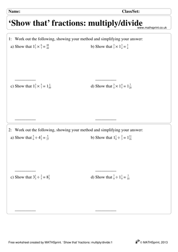 'Show that' fractions questions + solutions