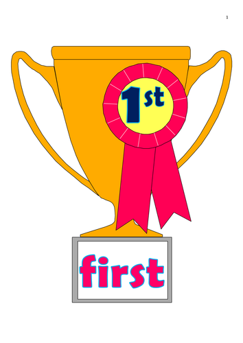 trophy and rosette themed ordinal numbers w words teaching resources