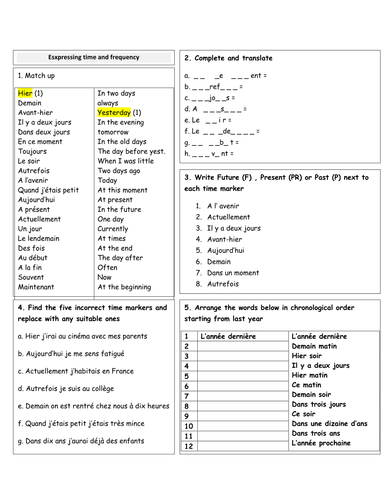 ks3 time markers vocab builder teaching resources