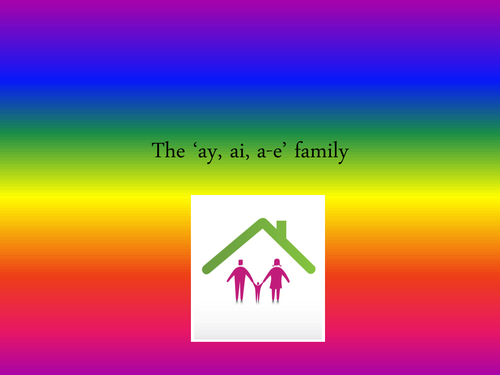 The 'ay', 'ai', 'ae' and 'a-e' family presentation | Teaching Resources