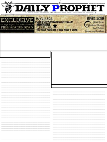 newspaper worksheet blank newspaper Potter by template Prophet Harry dordafaye Daily