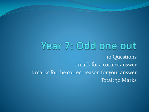 year 7 electronics: odd one out quiz
