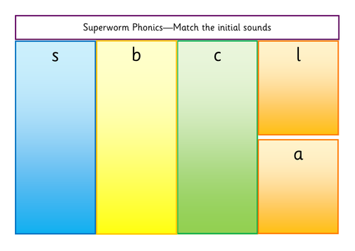 Superworm Initial Sounds Identifying/Matching | Teaching Resources