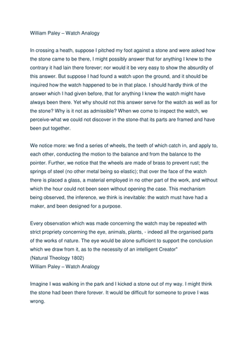 The Argument from Design