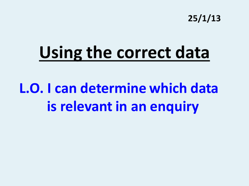 Practical data collection - group work