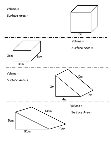 Starter on Volume and Surface Area