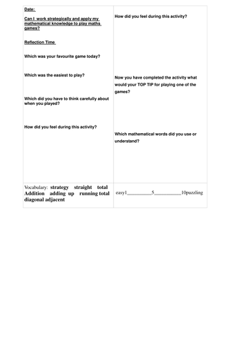 Using and Applying Maths Games lesson+SB   KS1+2