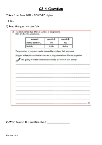 C2 21st C 6 mark exam practice