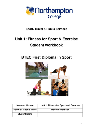 L2 BTEC Sport Workbook Unit 1 New 2013 Spec