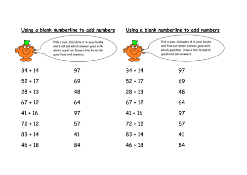 Addition on blank number line investigation
