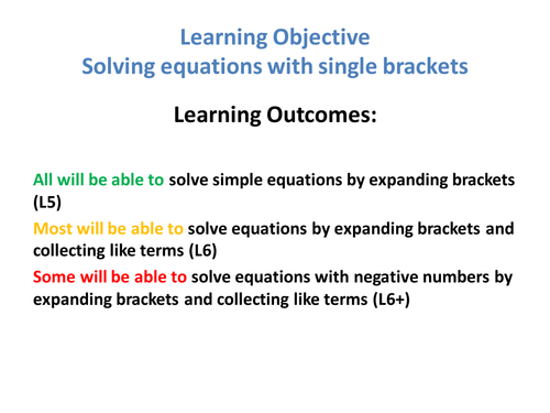 Solving Equations with Brackets (Differentiated)