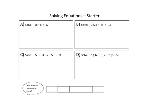 Solving Equations L6 7 Lesson By Fionajones88 Teaching Resources