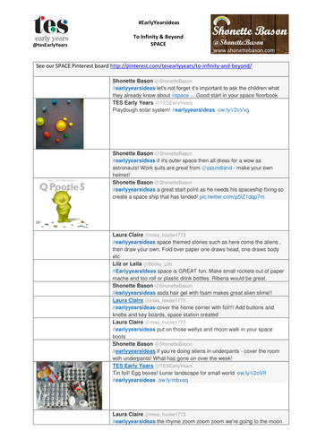 #EarlyYearsIdeas – To Infinity and Beyond 19 June