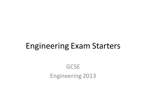 Engineering Exam starters