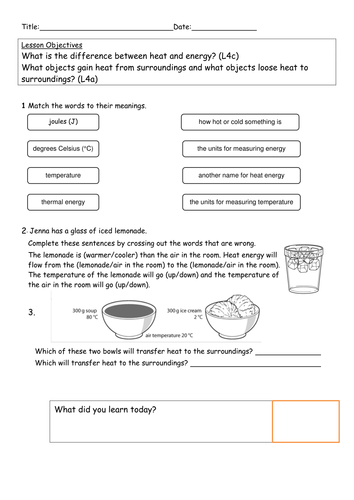 explore science worksheets 8i heat transfer by kitty