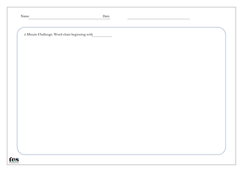 The 2 Minute Word Challenge