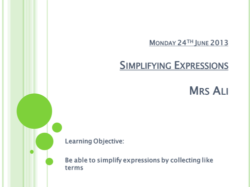 Collecting Like Terms: KS3 Maths expressions