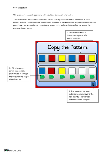 copy the pattern  iwb activity